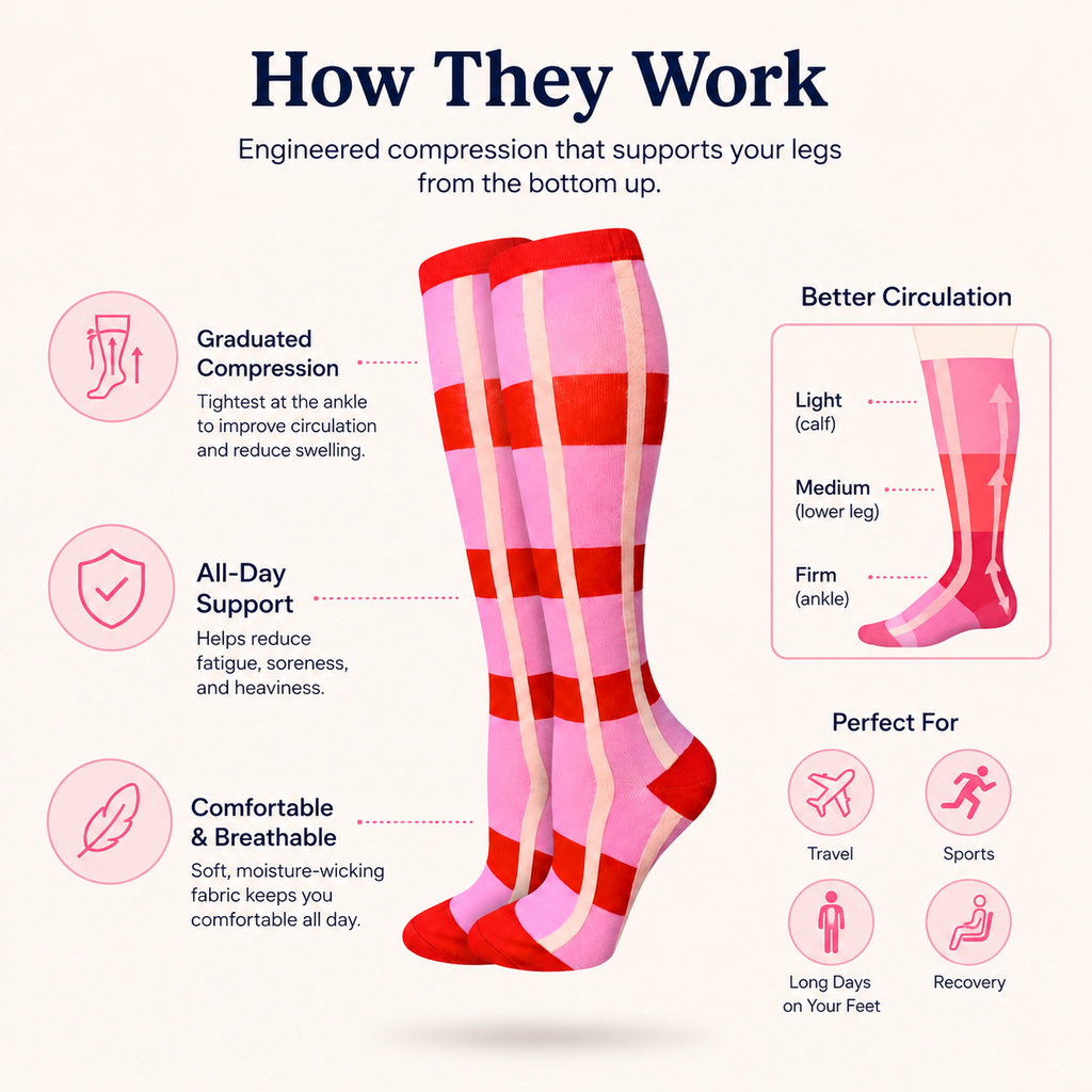 Candy Stripe Compression Socks
