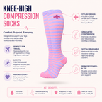Lilac Fairy Stripe Compression Socks