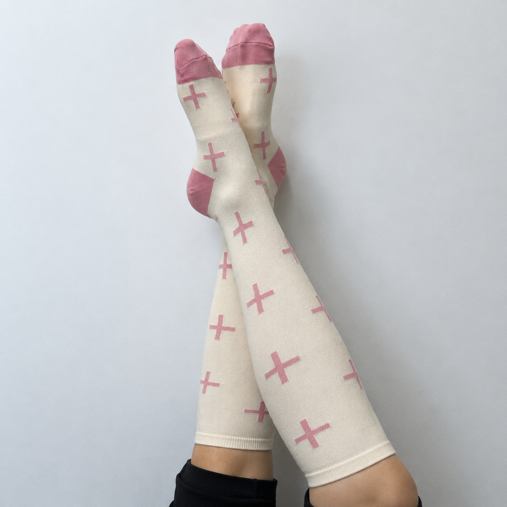 Strawberries & Cream Cross Compression Socks