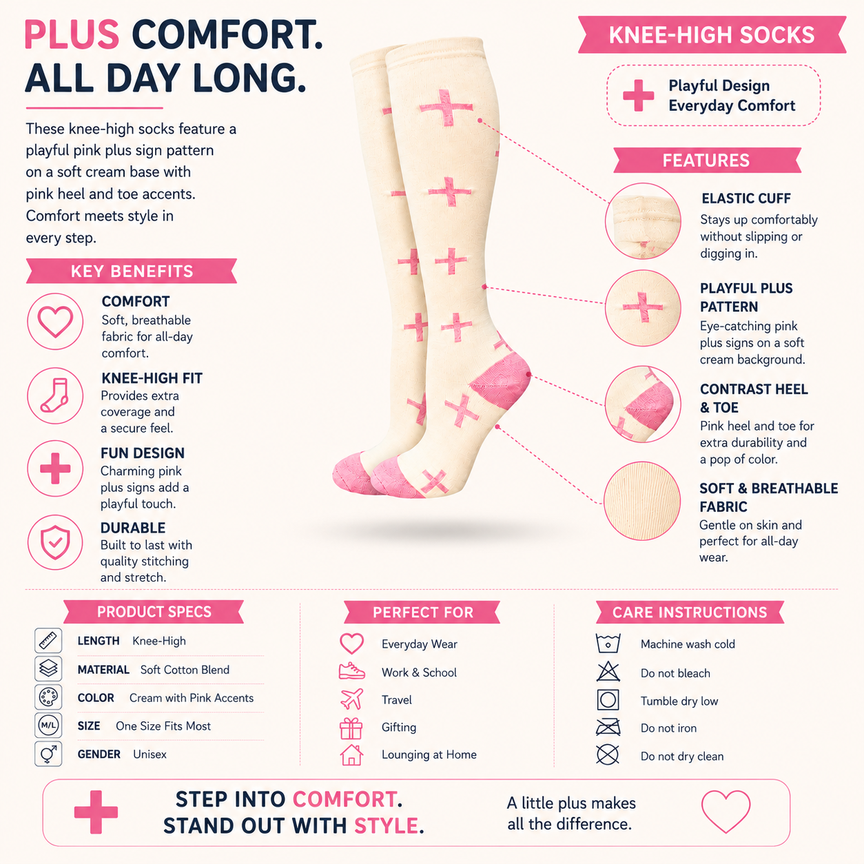 Strawberries & Cream Cross Compression Socks