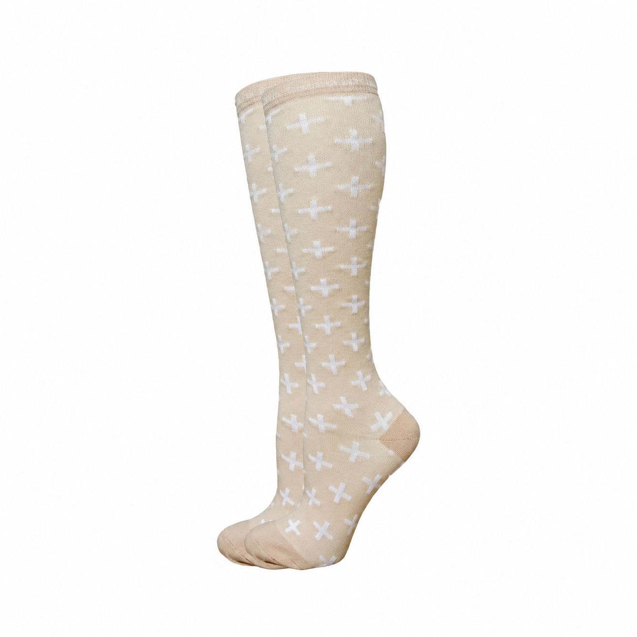 Pink Cross Compression Socks