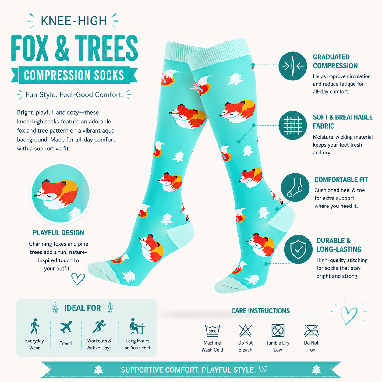 Fox Forest Compression Socks