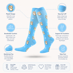 Corgi Paw Print Compression Socks