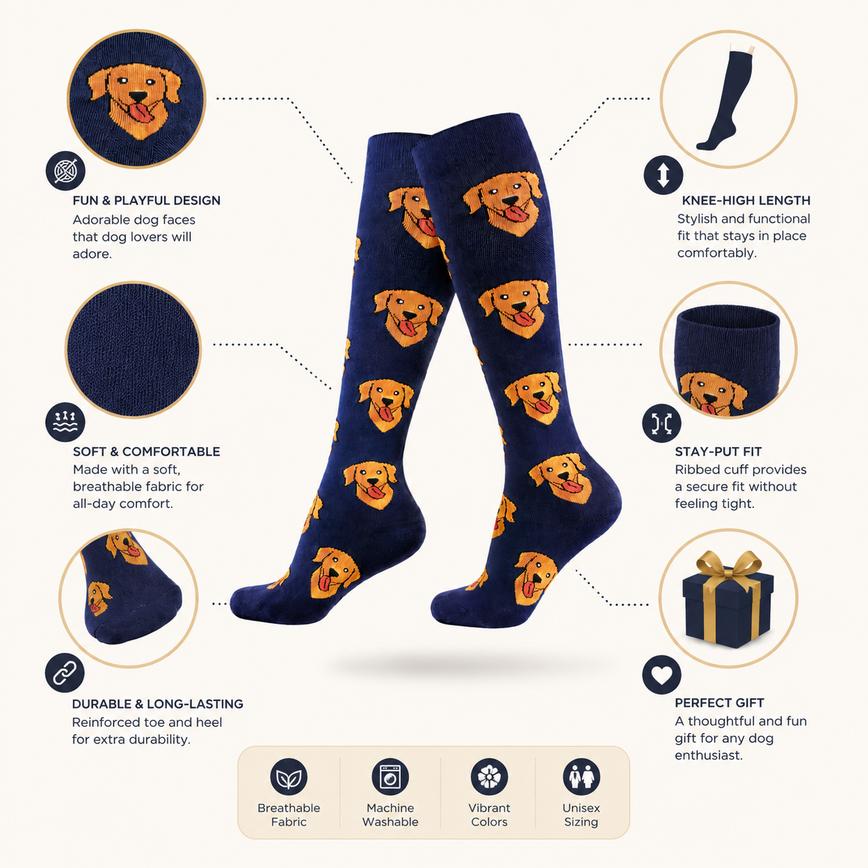 Golden Retriever Compression Socks