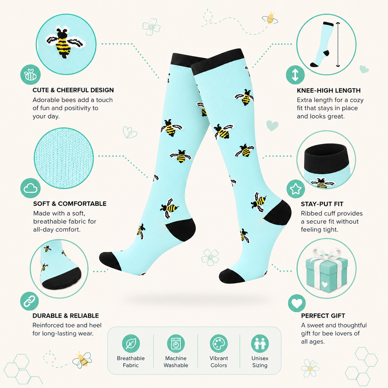 Bumble Bee Compression Socks