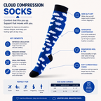 Cloud Pattern Knee-High Compression Socks for Everyday Comfort and Leg Support