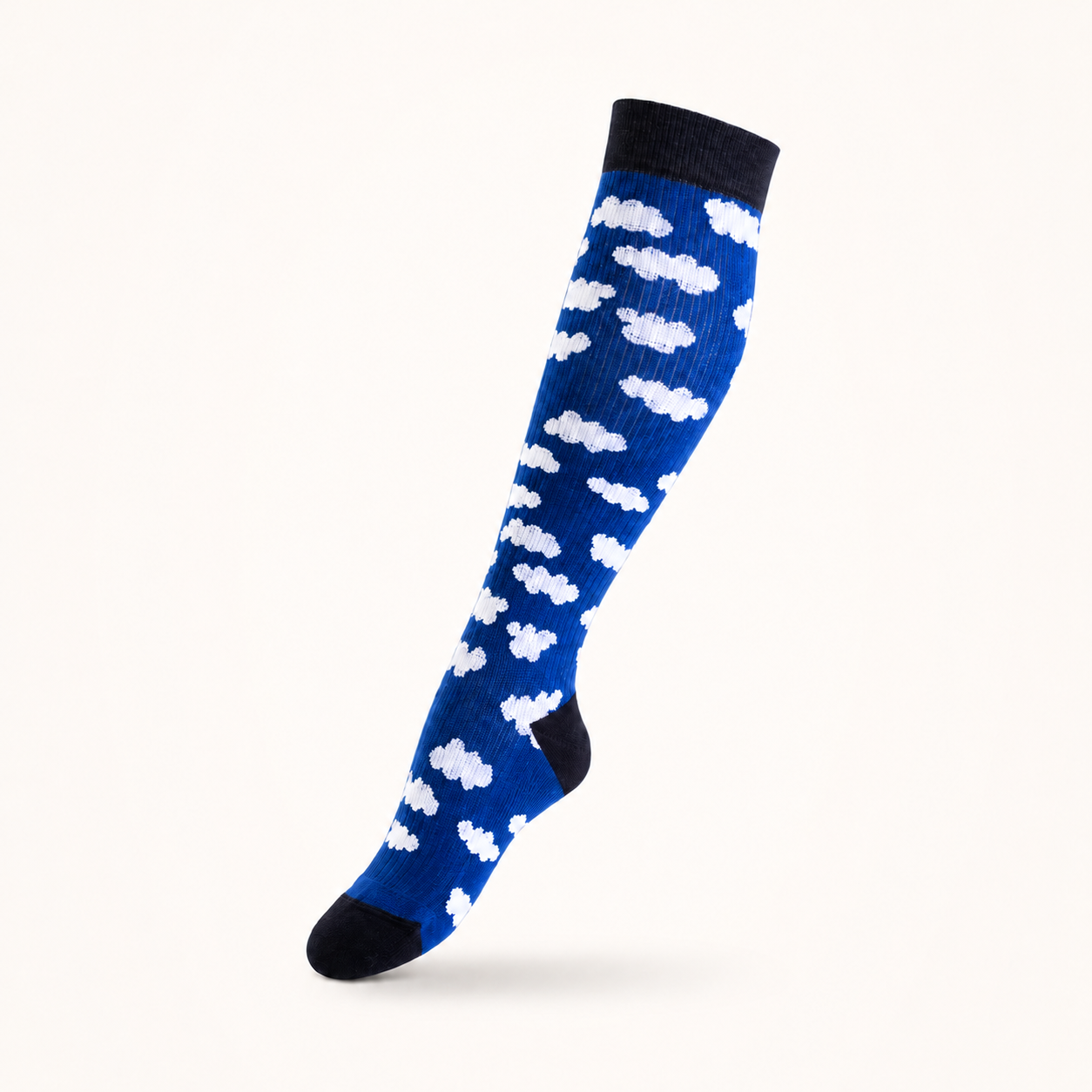 Cloud Pattern Knee-High Compression Socks for Everyday Comfort and Leg Support