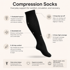 Knee-High Compression Socks for Everyday Leg Support & Comfort