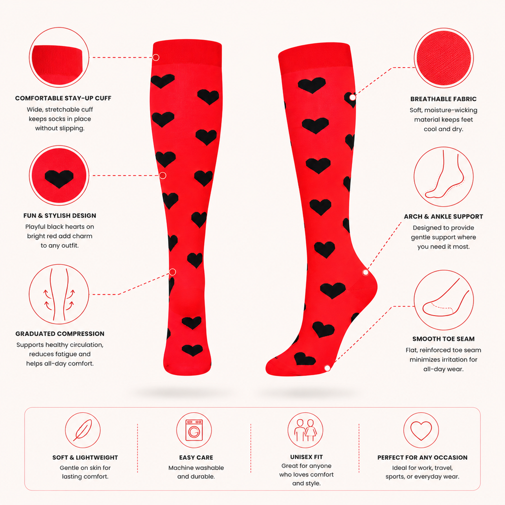 CupidFit Heart Compression Socks