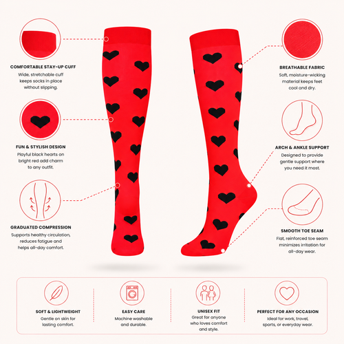 CupidFit Heart Compression Socks