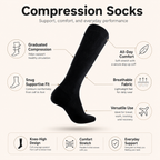 Premium Black Compression Socks for All-Day Support and Comfort