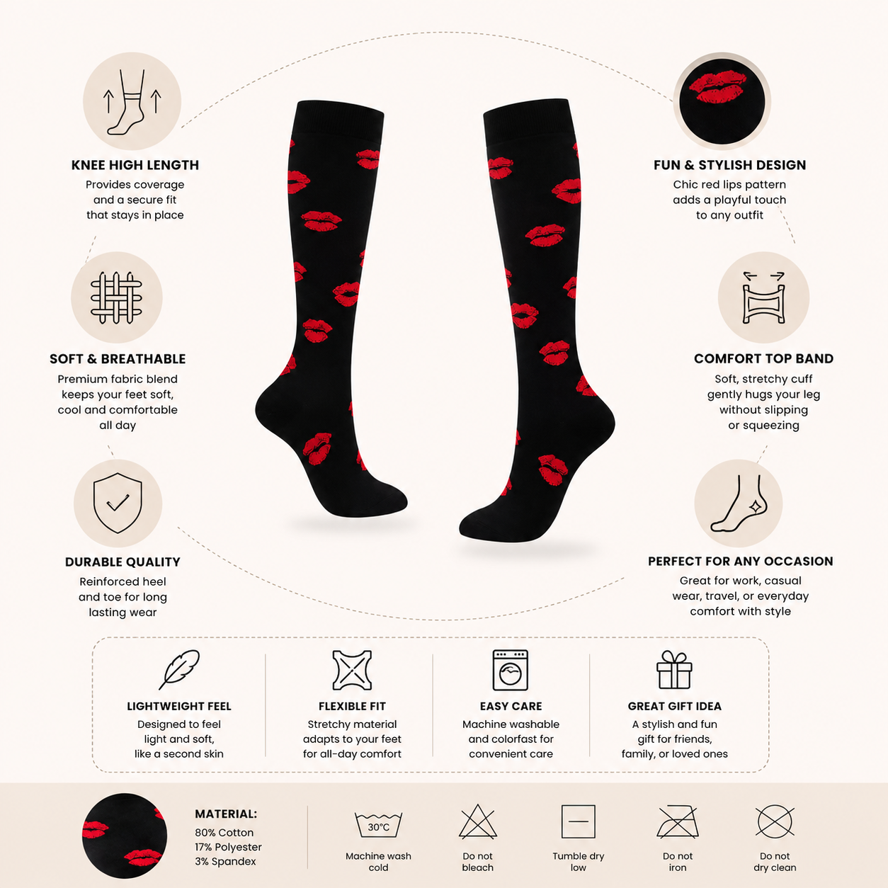 KissPrint Compression Socks