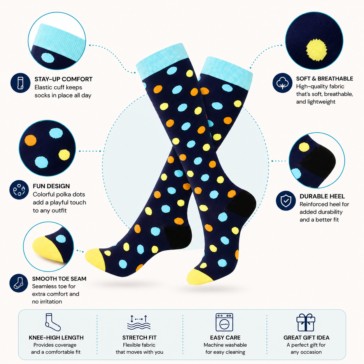 PolkaDot Compression Socks