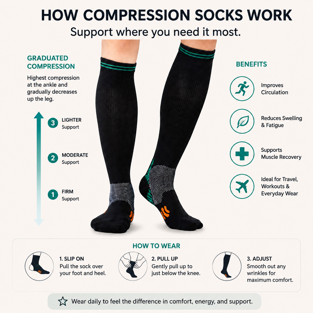 Premium Compression Athletic Knee-High Socks
