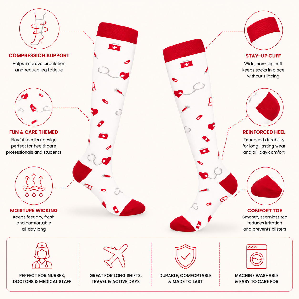 Heartbeat Comfort Compression Socks