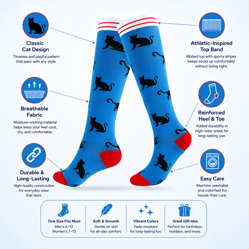 Midnight Cat Compression Socks