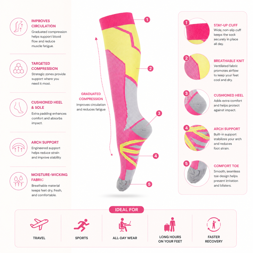 Dynamic Fit Compression Socks with Arch Support