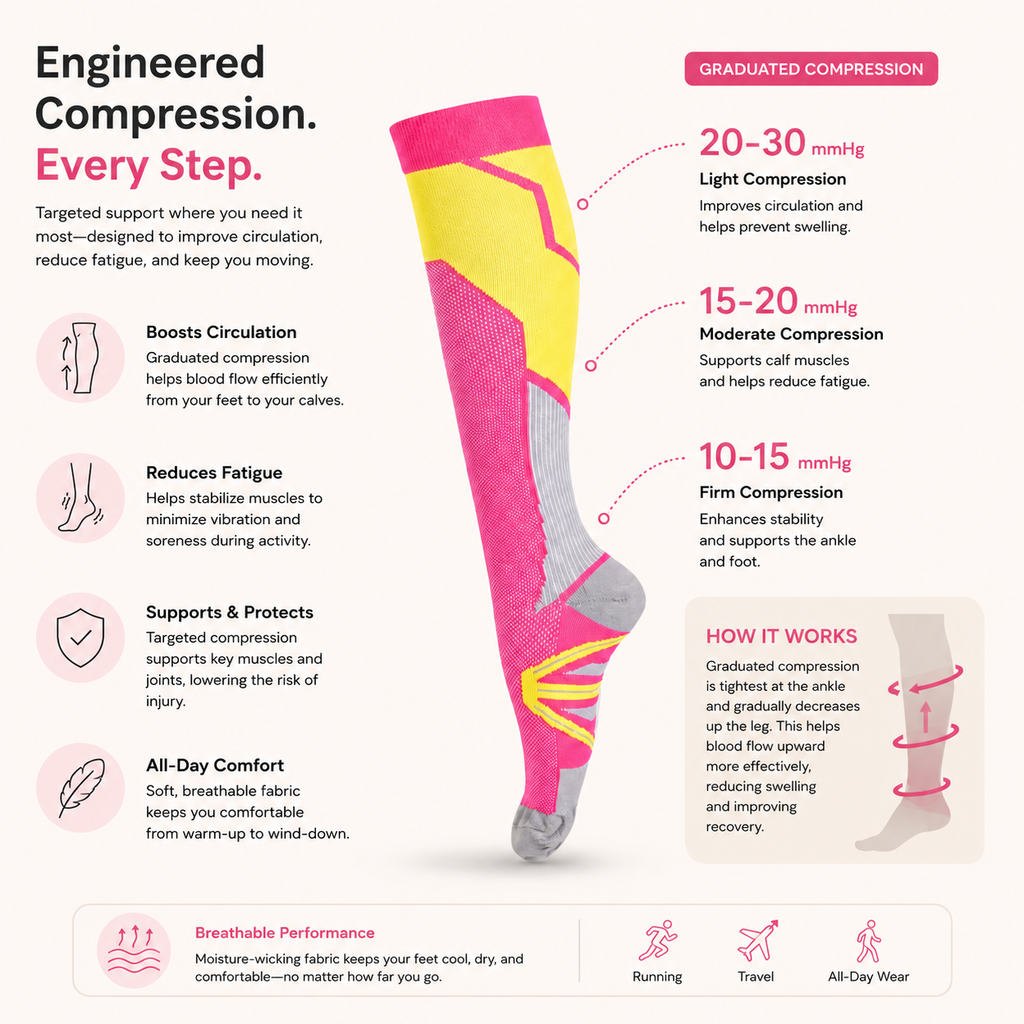 Dynamic Fit Compression Socks with Arch Support