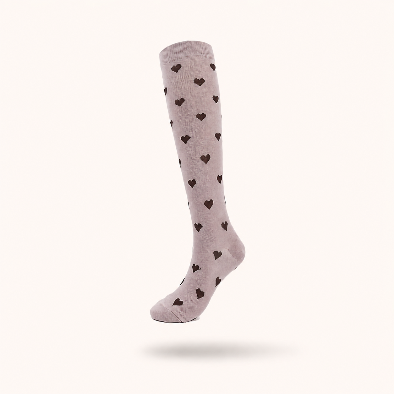 Heart Pattern Compression Socks – Cute Knee High Support Socks for Women