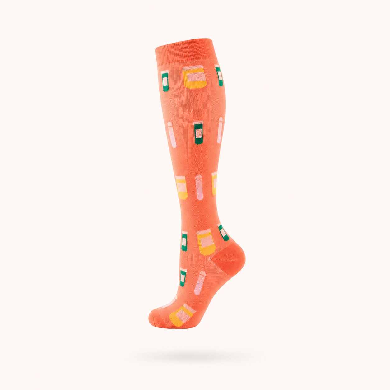 Sunset Pill Pattern Compression Socks for Women & Men