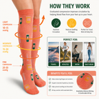 Sunset Pill Pattern Compression Socks for Women & Men