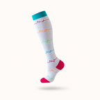 Heartbeat Pattern Compression Socks – Knee High Support for Nurses, Travel & Daily Comfort