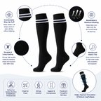 Classic Stripe Compression Socks – Knee High Support Socks for Men & Women