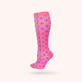 Pink & Purple Cross Pattern Compression Socks