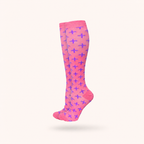 Pink & Purple Cross Pattern Compression Socks