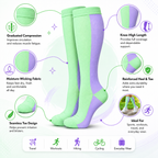 Mint Green & Lavender Compression Socks