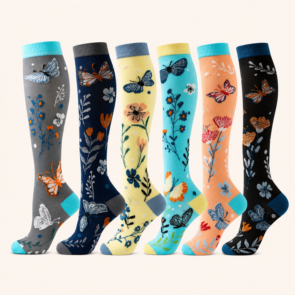 Butterfly Bloom Compression Socks