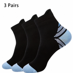 Unisex Compression Socks – Comfortable Low Cut Sports Socks with Heel & Arch Support (3 Pairs)