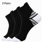 Unisex Compression Socks – Comfortable Low Cut Sports Socks with Heel & Arch Support (3 Pairs)