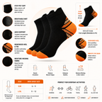 Unisex Compression Socks – Comfortable Low Cut Sports Socks with Heel & Arch Support (3 Pairs)