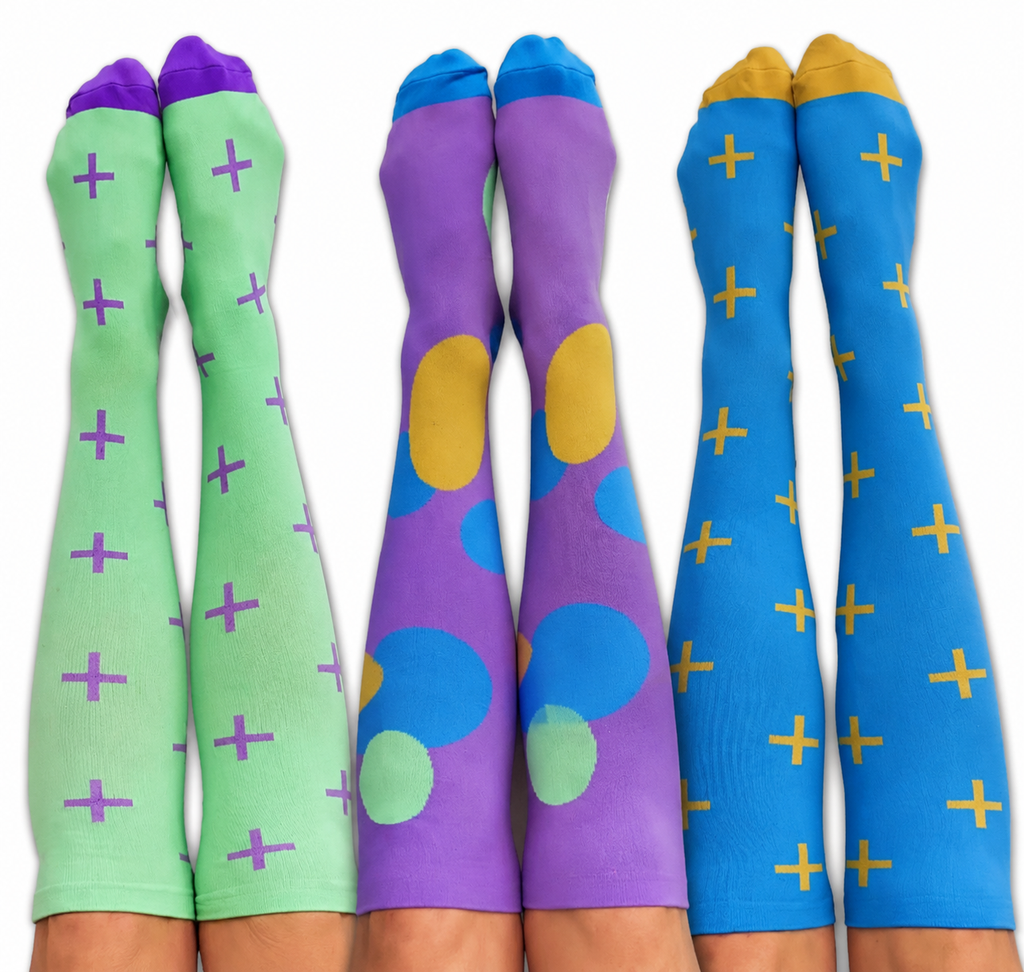 Colorful Patterned Compression Socks – Knee-High Support for Circulation & Comfort