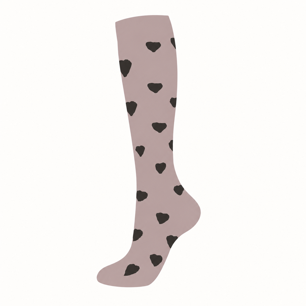 Heart Pattern Compression Socks – Cute Knee High Support Socks for Women