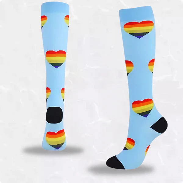 Pride Heart Compression Socks