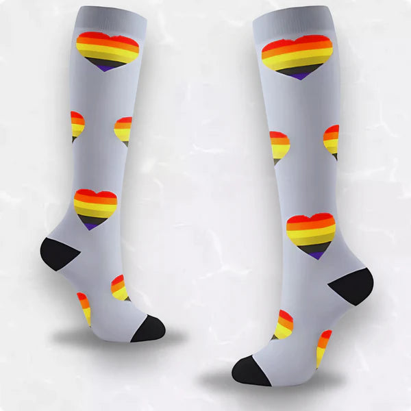 Pride Heart Compression Socks