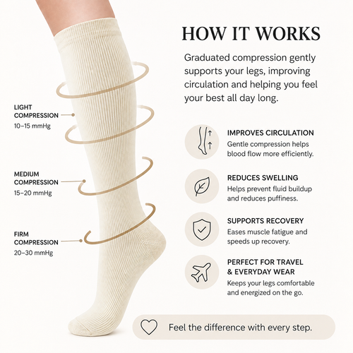 Knee High Compression Socks for Women – Breathable Support Fit