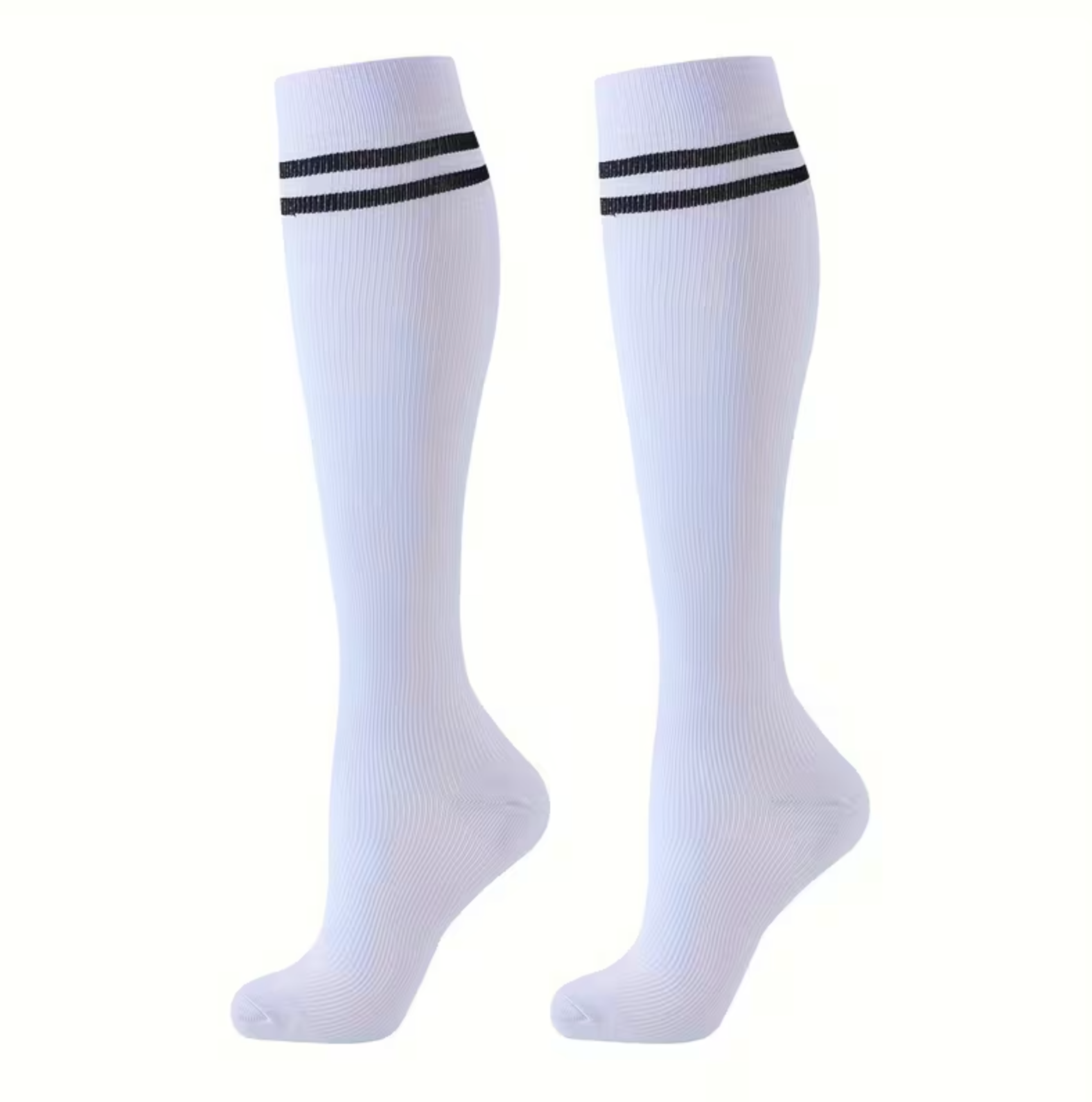Classic Stripe Compression Socks – Knee High Support Socks for Men & Women