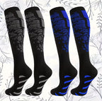 Neon Skull Compression Socks – Breathable Knee-High Athletic Support