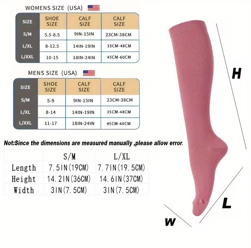 3-Pack Knee High Compression Socks for Women – Breathable Support Fit