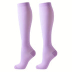 Lavender Gradient Compression Socks – Knee High Support & Circulation Boost