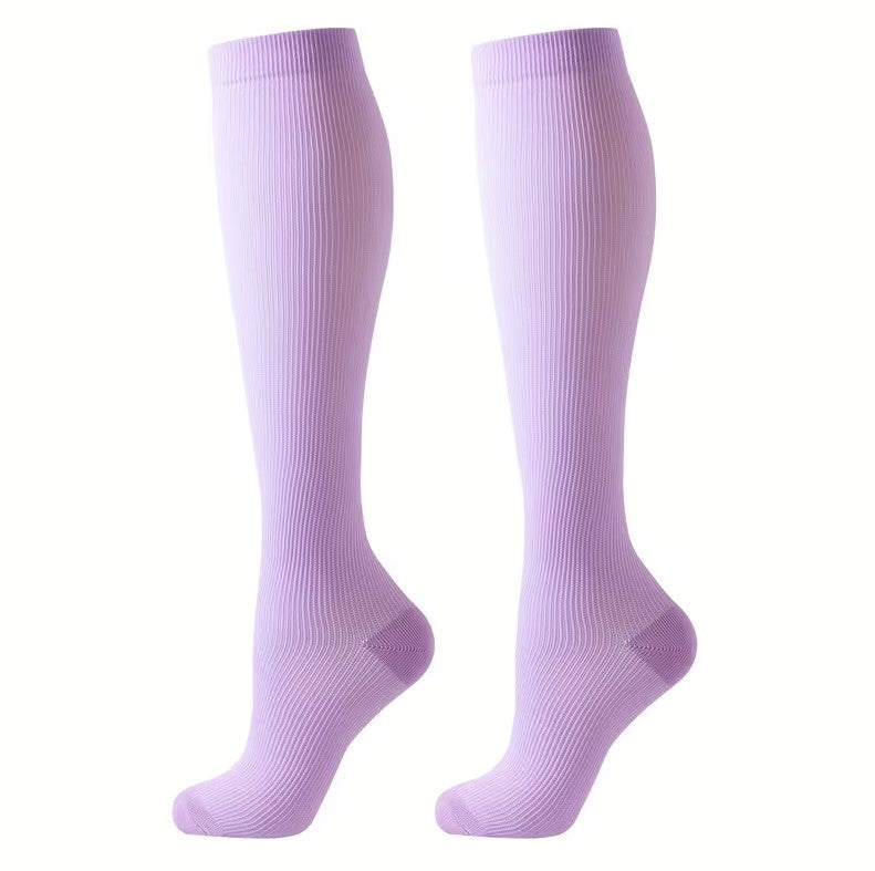 Lavender Gradient Compression Socks – Knee High Support & Circulation Boost
