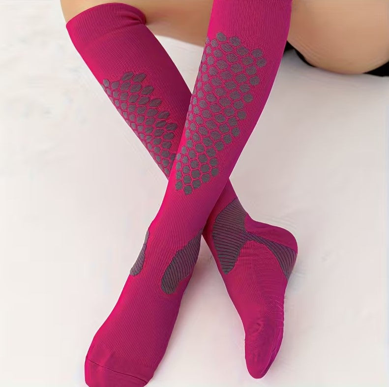Hex Grip Compression Socks – Knee High Athletic Support Fit