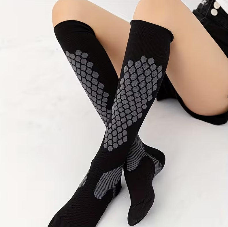 Hex Grip Compression Socks – Knee High Athletic Support Fit