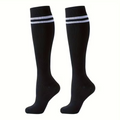 Classic Stripe Compression Socks – Knee High Support Socks for Men & Women