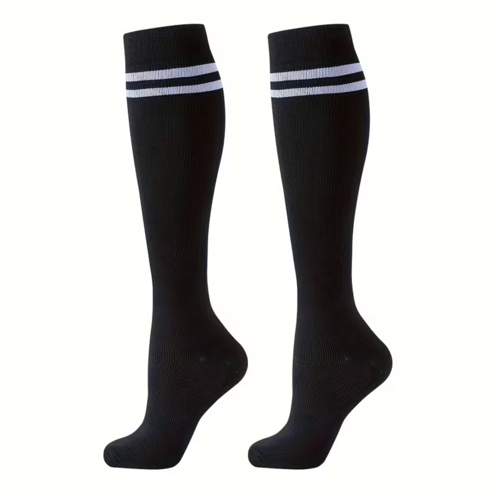 Classic Stripe Compression Socks – Knee High Support Socks for Men & Women