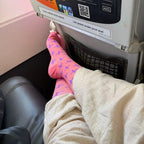 Pink & Purple Cross Pattern Compression Socks