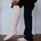 Pink Cross Compression Socks